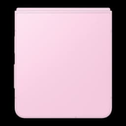 Samsung Galaxy Flip8 5G 256GB Rosa, vista traseira dobrado: painel traseiro liso em rosa sem módulo de câmeras visível