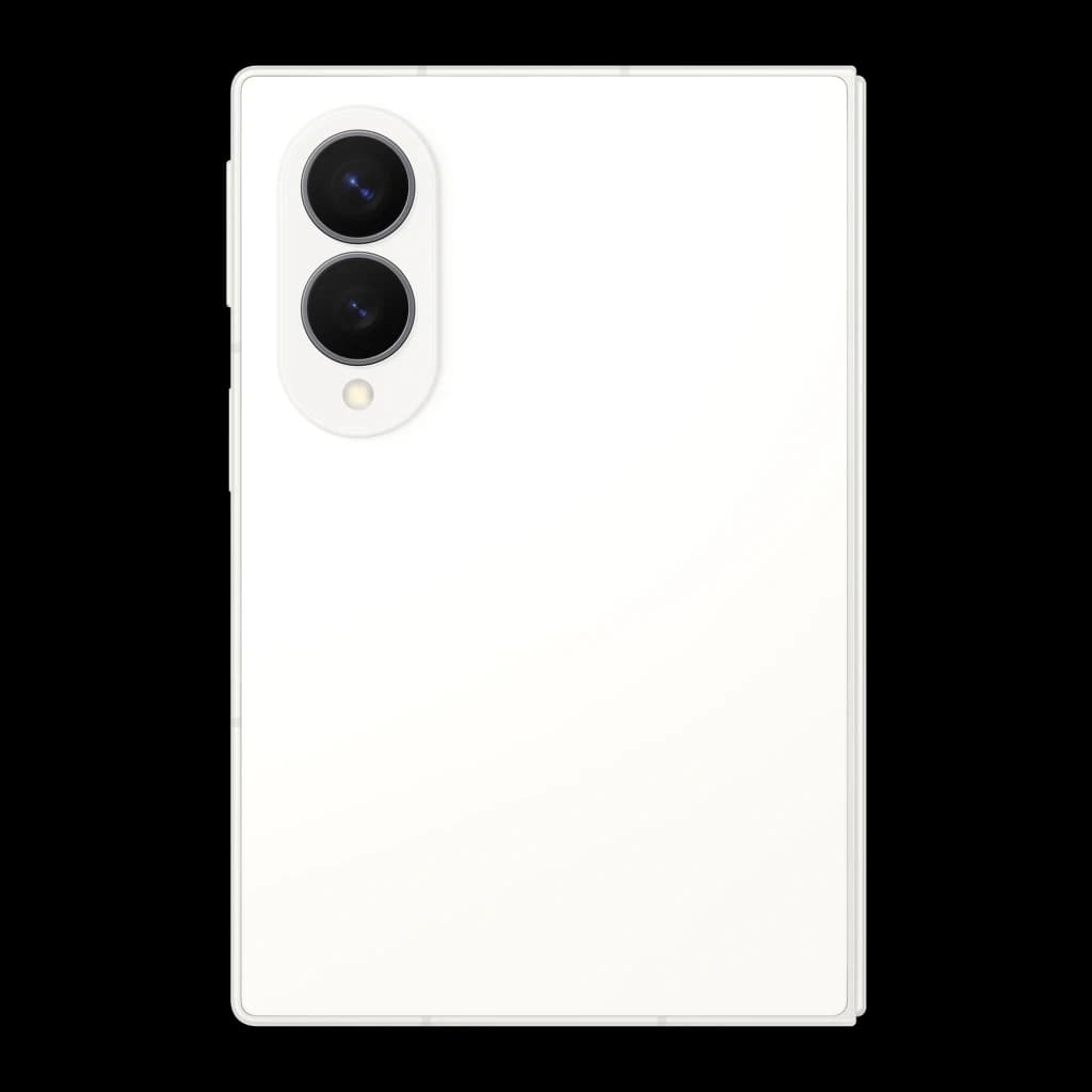 Samsung Galaxy Z Fold8 512GB Blanco, vista trasera: módulo de cámaras oval con dos lentes y flash en esquina superior