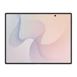 Samsung Galaxy Z Fold8 5G 512GB blanco, vista frontal abierto: pantalla interior desplegada con cámara bajo pantalla y marco