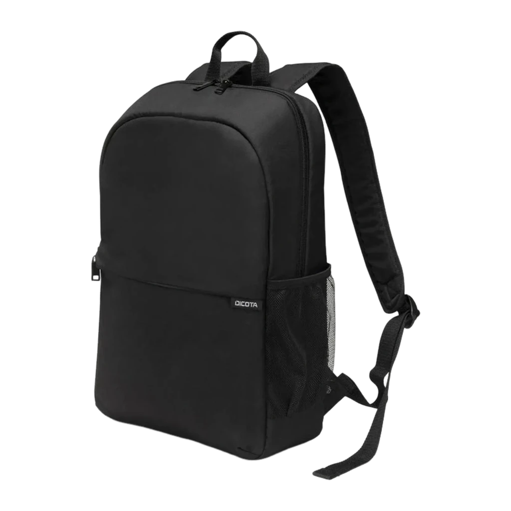 Dicota Mochila ONE 13-16 polegadas preto, vista frontal: bolso dianteiro, logo Dicota, alças laterais e pega superior - Item1