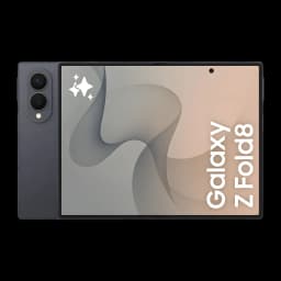 Samsung Galaxy Z Fold8 512GB Grafito, vista frontal abierto: pantalla interior desplegada con módulo de cámaras trasero