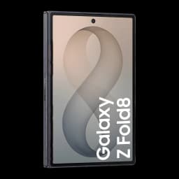 Samsung Galaxy Z Fold8 512GB Grafito, vista frontal en ángulo: pantalla exterior con logo Galaxy Z Fold8 y bisagra lateral