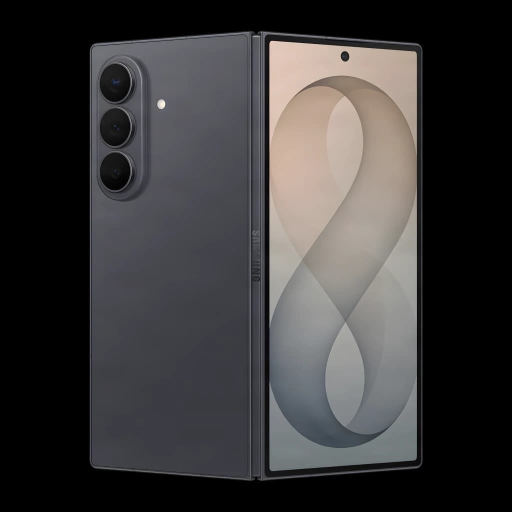 Samsung Galaxy Z Fold8 Ultra 512GB Grafite, vista traseira e frontal: dobrável aberto, módulo de câmeras triplo e tela