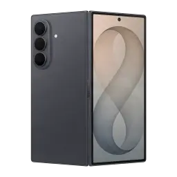 Samsung Galaxy Z Fold8 Ultra 512GB Grafite, vista traseira e frontal: dobrável aberto, módulo de câmeras triplo e tela