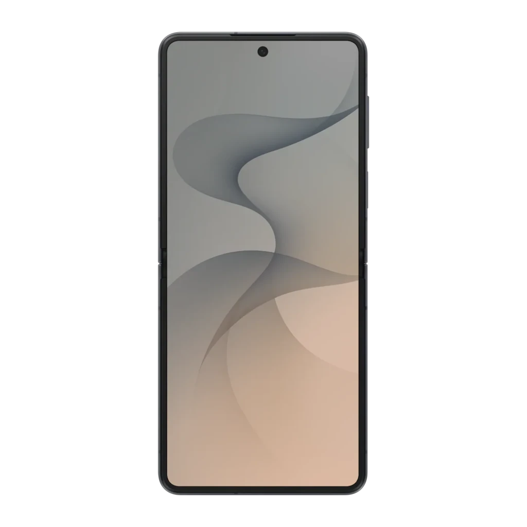 Samsung Galaxy Flip8 5G 512GB Grafito, vista frontal y trasera: dos unidades plegable abierta y cerrada con módulo de cámaras - Ítem1