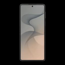 Samsung Galaxy Flip8 5G 512GB Grafite, vista frontal: ecrã dobrável aberto com papel de parede de ondas cinzentas e câmara