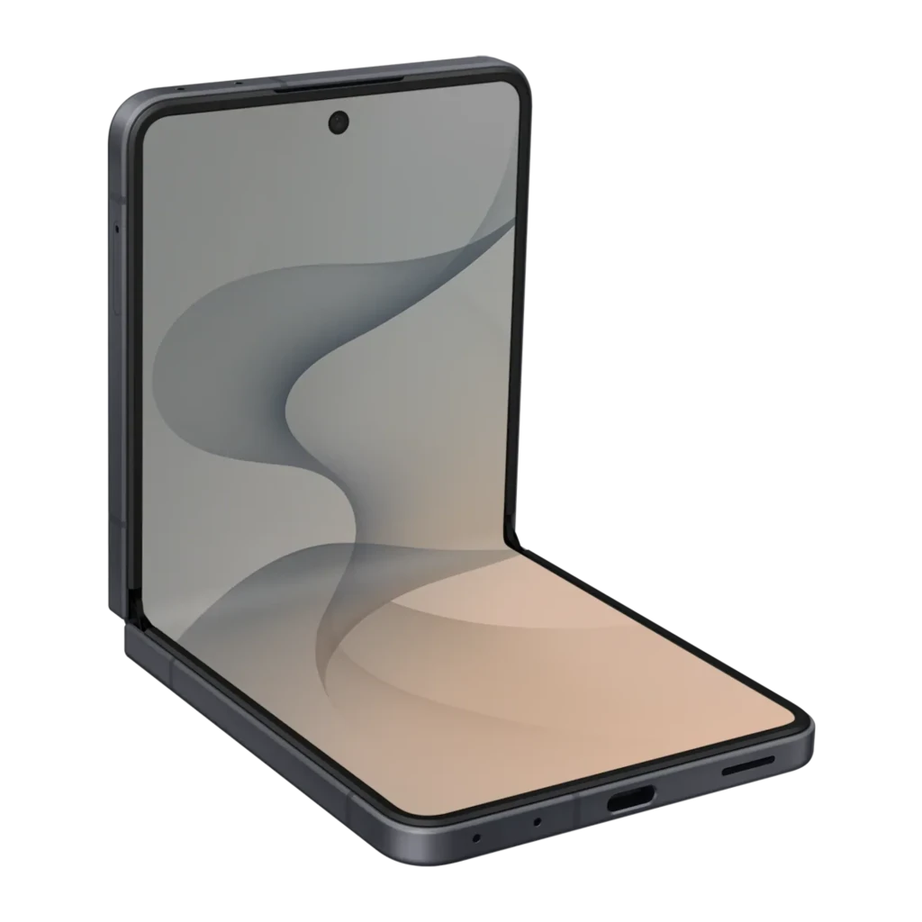 Samsung Galaxy Flip8 5G 512GB Grafito, vista frontal y trasera: dos unidades plegable abierta y cerrada con módulo de cámaras - Ítem3