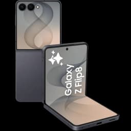 Samsung Galaxy Z Flip8 5G grafite dobrável com tela interna 6,9 Dynamic AMOLED 2X 120Hz, câmera dupla traseira e furo central para selfie na tela