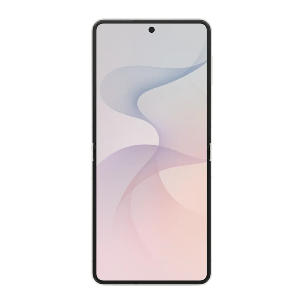 Samsung Galaxy Z Flip8 512GB Crema, vista frontal y trasera: plegable abierto con pantalla y módulo de cámaras dual visibles - Ítem2