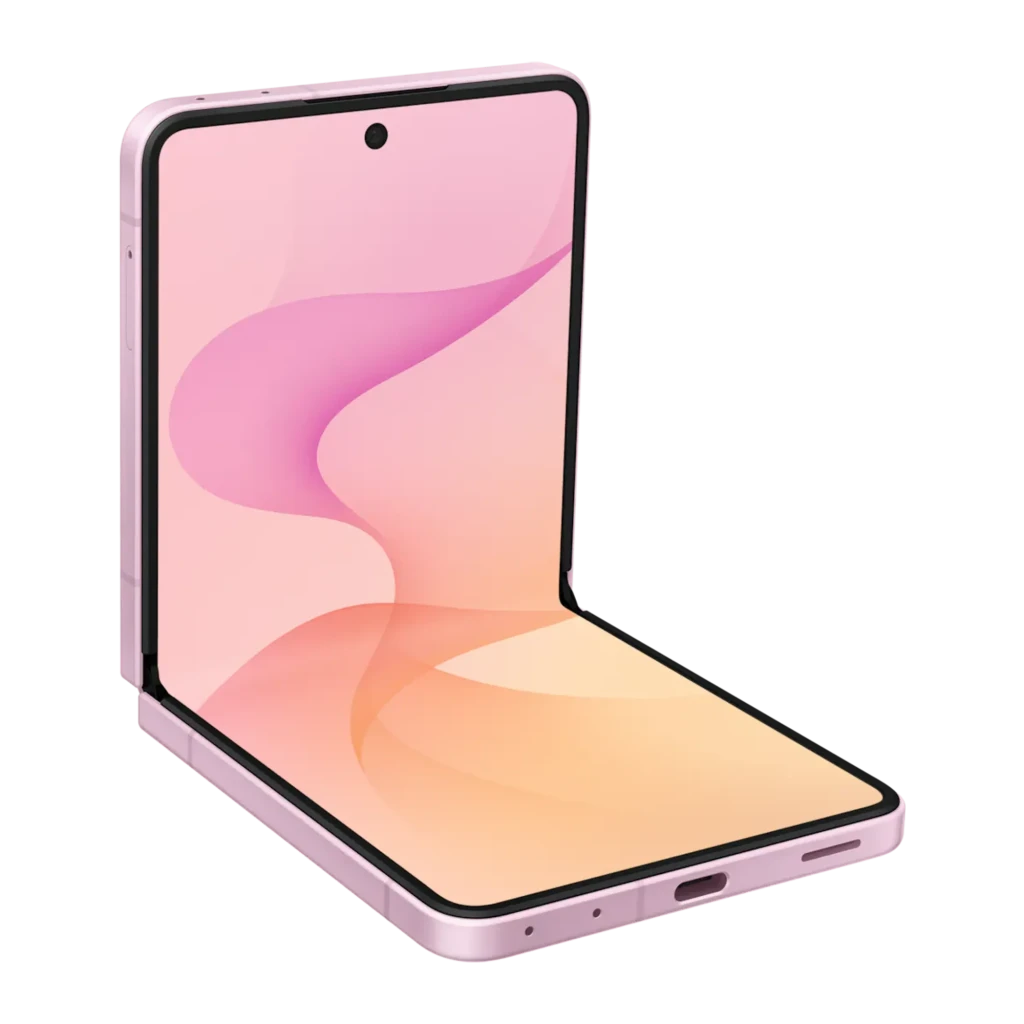 Samsung Galaxy Z Flip8 512GB Rosa, vista principal: dos unidades plegable abierta con pantalla y cerrada mostrando módulo de - Ítem3