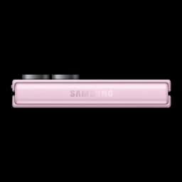 Samsung Galaxy Flip8 5G 512GB Rosa, vista superior dobrado: módulo de câmeras e logo Samsung visíveis