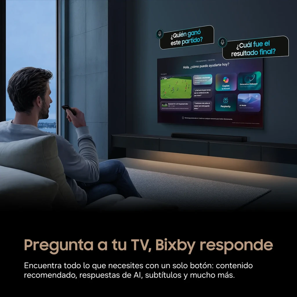 Samsung TU85M73H 85 pulgadas Mini LED 4K Negro titán, vista frontal: pantalla con imagen colorida y marco fino negro - Ítem6