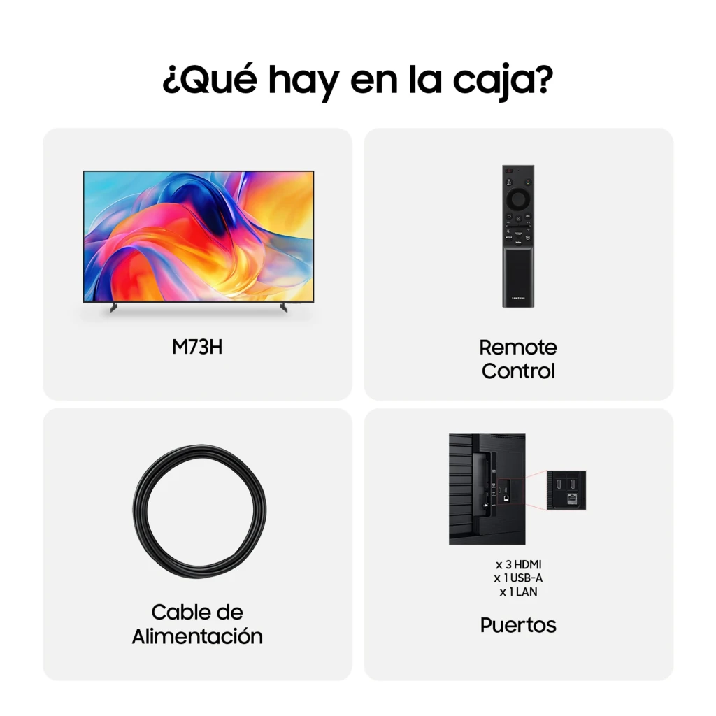 Samsung TU85M73H 85 pulgadas Mini LED 4K Negro titán, vista frontal: pantalla con imagen colorida y marco fino negro - Ítem7