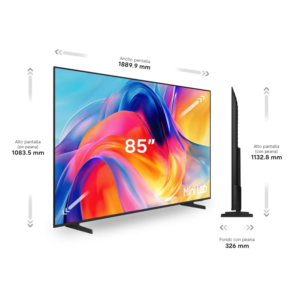 Samsung TU85M73H 85 pulgadas Mini LED 4K Negro titán, vista frontal: pantalla con imagen colorida y marco fino negro - Ítem8