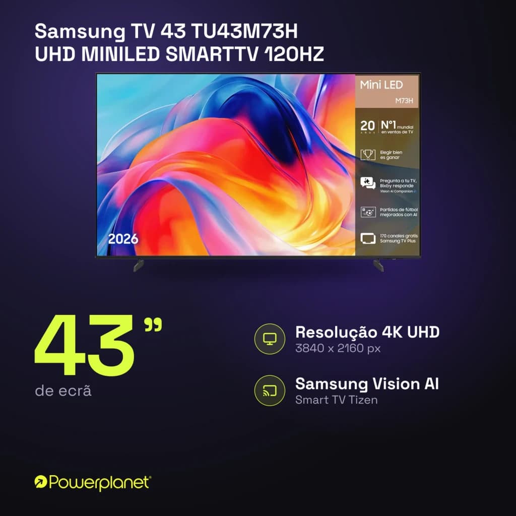 Samsung TV 43 TU43M73H UHD MINILED SMARTTV 120HZ - caractéristiques