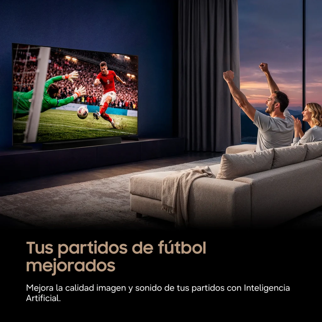 Samsung TMR65R85H 65 pulgadas negro, vista frontal: pantalla con infografía Micro RGB R85H y patas negras - Ítem6