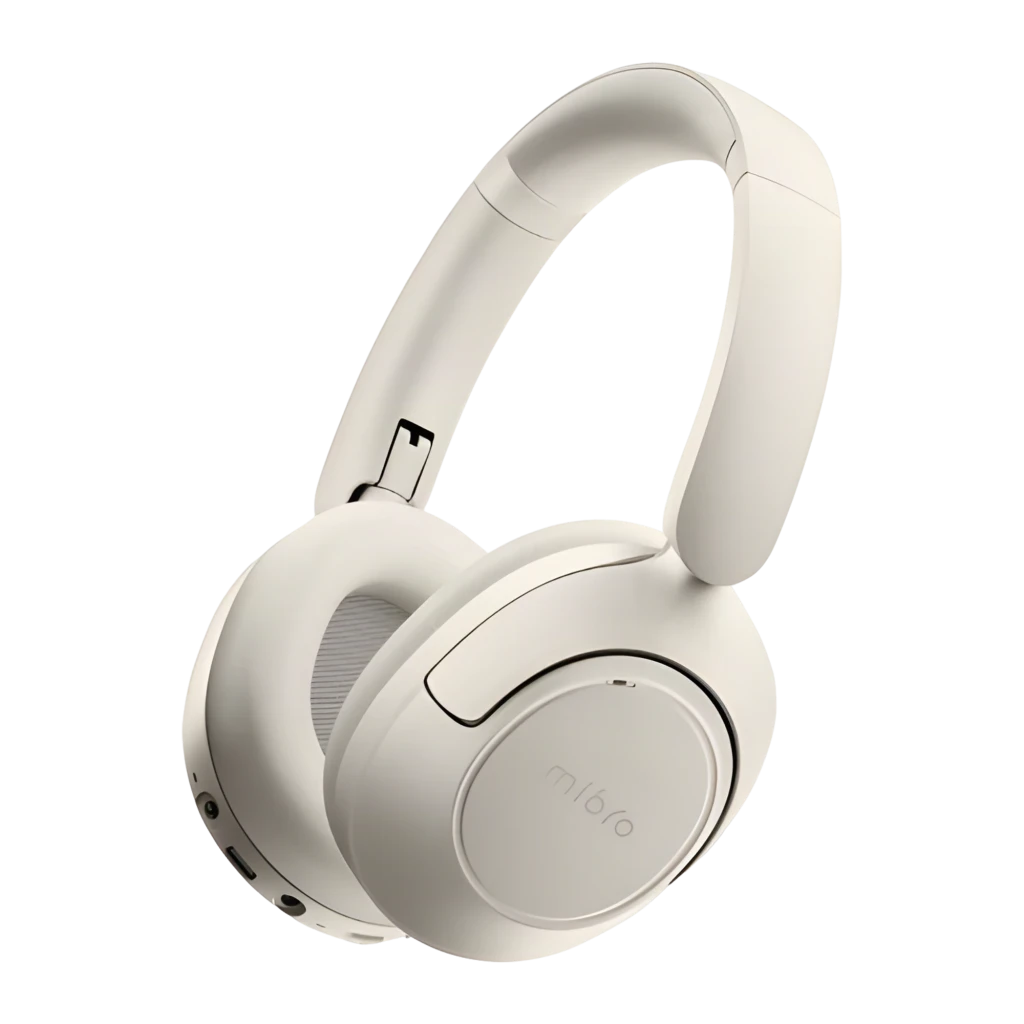 Auriculares Mibro Headphone One Light Beige con diadema acolchada, copas circumaurales plegables, botones integrados y puertos laterales, diseño minimalista - Ítem1