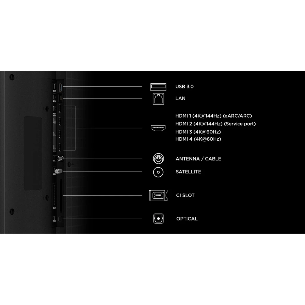 TCL 85RM7L 85 pulgadas 4K Smart TV negro, vista frontal: pantalla RGB-Mini LED con imagen de ojo de colores vibrantes y - Ítem2