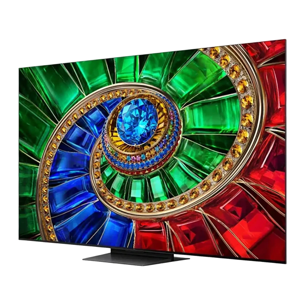 TCL 65RM7L 65 pulgadas 4K Smart TV negro, vista frontal: pantalla RGB-Mini LED con imagen colorida y especificaciones - Ítem1