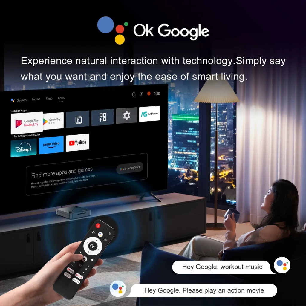 Reproductor Multimedia H96 Max 3518B RK3518 2G+8G Android 14 con control remoto, caja negra compacta con acabados geométricos y puertos laterales - Ítem5