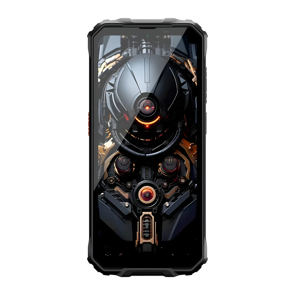 Oscal Marine 2 negro rugerizado con carcasa robusta, doble cámara trasera, marcos reforzados, pantalla grande con biseles gruesos y diseño industrial - Ítem10