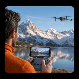 Oscal Pilot 8 robuste IP68 IP69K MIL-STD-810H, écran affichant montagne enneigée, contrôle drone, batterie 10000mAh, caméra thermique -15 à 550 °C