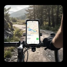 Oscal Pilot 8 robuste sur guidon de vélo, écran affichant navigation GPS en plein air, coque renforcée noire, boutons latéraux, montage solide en terrain