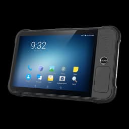 Chainway P80 SE4710 4Go/64Go 4G LTE IP65 Chutes 1.5m 8 pouces IPS 1920x1200, vue avant en angle: écran Android allumé