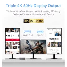 Mini PC MLLSE M2 compacto con salida triple 4K 60Hz; dos HDMI 2.0 y un USB‑C. Indicadores frontales y diseño minimalista ideal para multitarea en 3