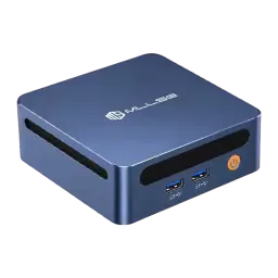 Mini PC MLLSE M4 compacto en color azul con logo superior, puerto de encendido frontal, 2 USB 3.0 y ranuras de ventilación laterales, diseño metálico