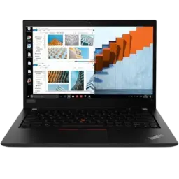 Lenovo Thinkpad T14 Gen 5 14 pouces noir, écran fin bordures minces, clavier rétroéclairé avec TrackPoint rouge, webcam centrale, design pro sobre