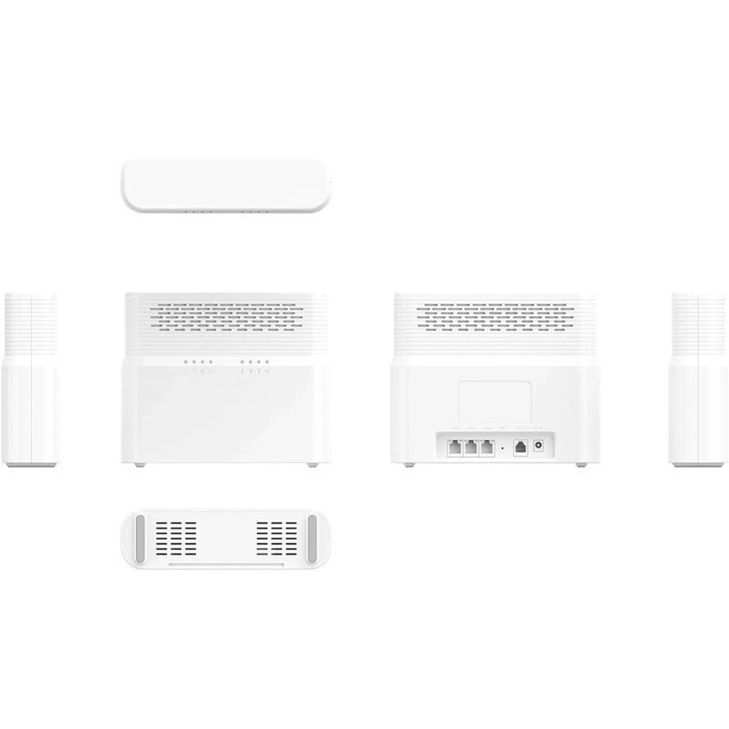 Routeur ZTE MF258K PRO blanc avec boîtier extérieur carré, design minimaliste, voyants LED en façade, aérations supérieures, double antenne intégrée - Ítem4