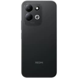 Xiaomi Redmi 17 negro con trasera mate y módulo de cámara triple: 50MP principal, flash LED y lentes grandes. Diseño minimalista con logo Redmi centrado