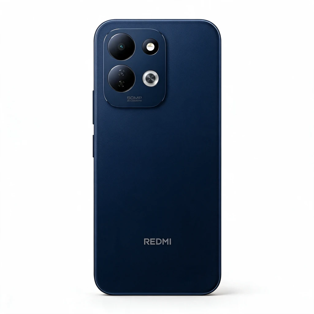 Xiaomi Redmi 17 4GB/128GB Bleu avec grand écran 6,9 pouces, triple module caméra 50 MP proéminent et dos bleu mat élégant, bords arrondis modernes - Ítem1