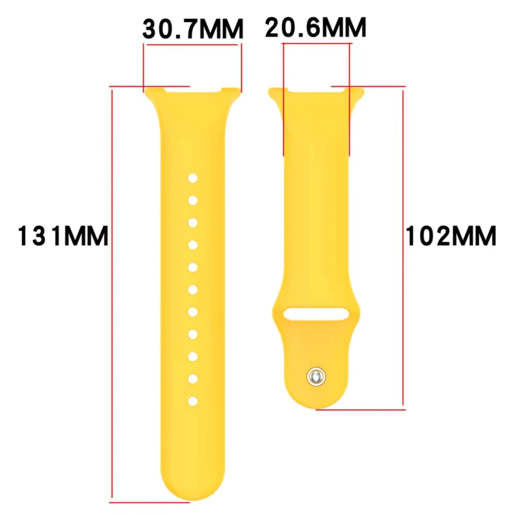 Pulseira de silicone para Samsung Galaxy Watch 8 e 9, cor azul escuro, duas peças com furos de ajuste, fecho metálico e dimensões 131 mm e 102 mm