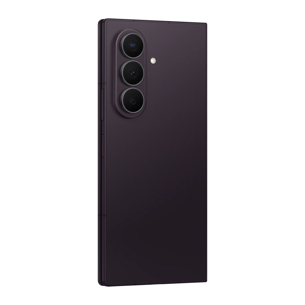 Samsung Galaxy Z Fold8 Ultra 1TB Violeta Noturno, vista frontal e traseira: módulo de câmeras triplo e ecrã ligado - Item5