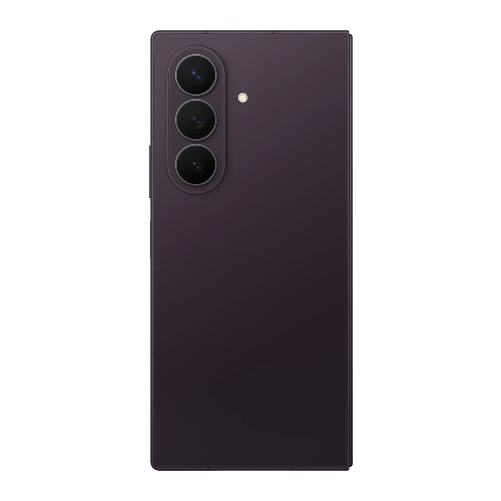 Samsung Galaxy Z Fold8 Ultra 1TB Violeta Noturno, vista frontal e traseira: módulo de câmeras triplo e ecrã ligado - Item3