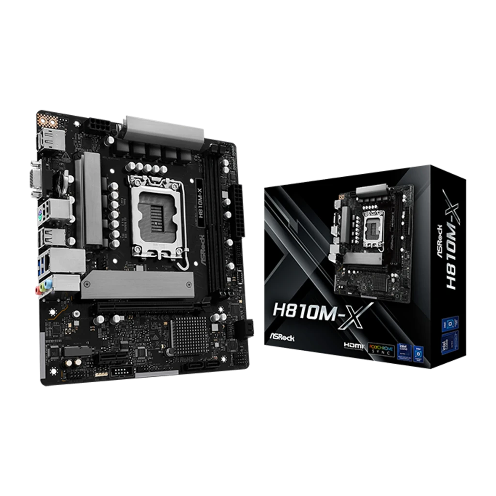 ASRock B860I Challenger WiFi preta, vista angular: socket LGA, dissipador VRM, portas I/O traseiras e conectores de antena - Item2