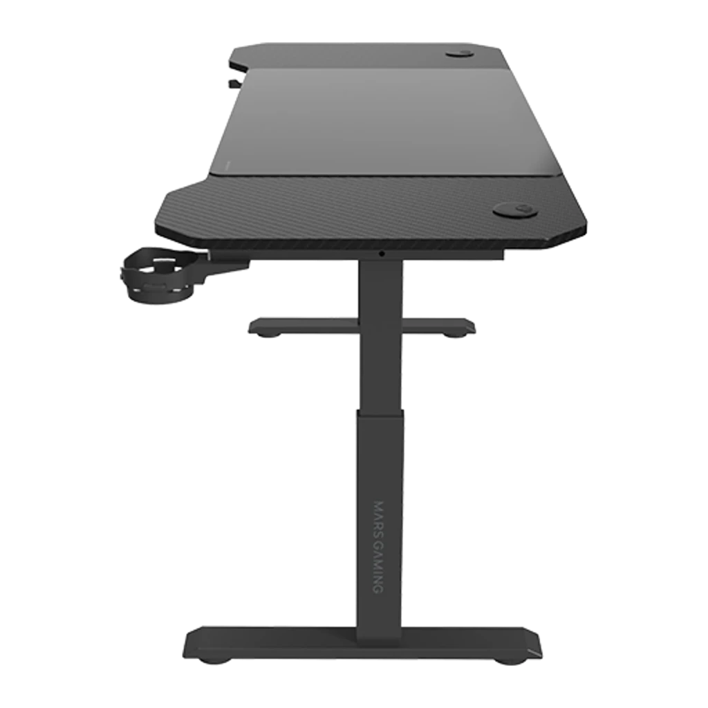 Mars Gaming Mesa Gaming MGD-ERGO140 140x60cm Preto, vista em perspetiva: superfície textura carbono, pernas reguláveis em - Item2