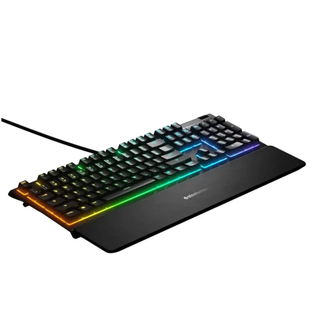 SteelSeries Apex 3 negro, vista superior: teclado completo con iluminación RGB multizona y reposamuñecas integrado - Ítem2