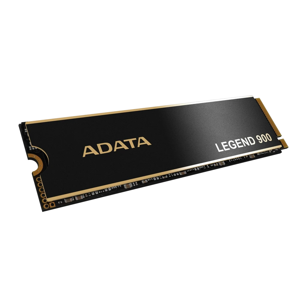 ADATA Legend 900 1TB, vista superior: disipador negro con letras doradas, conector M.2 y bordes dorados visibles - Ítem1