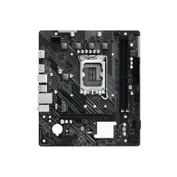 ASRock H610M-HDV/M.2 D5 Gen5 128GB noir, vue dessus: socket LGA1700, slots DDR5 et slot PCIe visibles