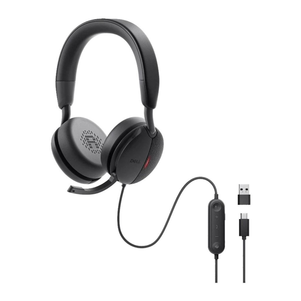 Dell Casque Pro Wired ANC WH5024 noir, kit en angle: casque avec micro, télécommande en ligne, connecteur USB-A et - Ítem2