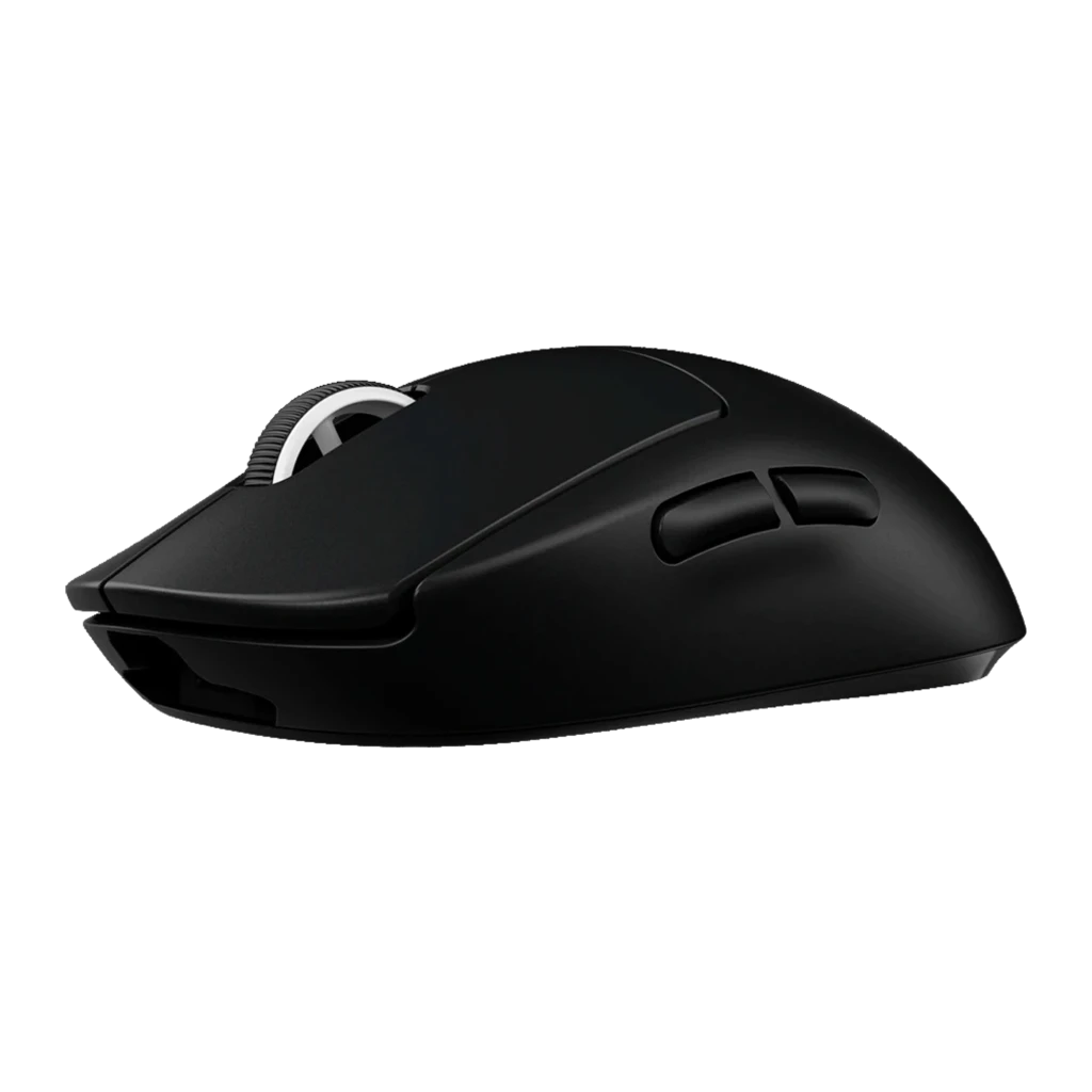 Logitech Souris G PRO X Superlight 2 Noir, vue du dessus: molette, LED verte et logo G argenté sur corps mat - Ítem3