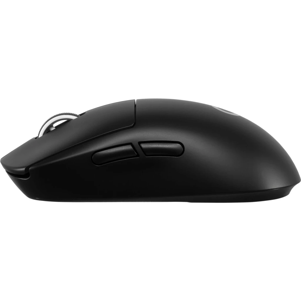 Logitech Souris G PRO X Superlight 2 Noir, vue du dessus: molette, LED verte et logo G argenté sur corps mat - Ítem4