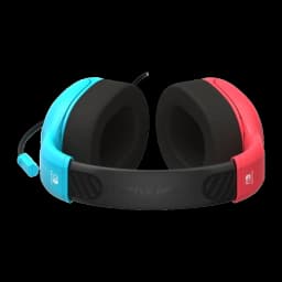 Turtle Beach Airlite Fit Neon Blue & Red azul, vista trasera: almohadillas negras, diadema con logo y micrófono flexible