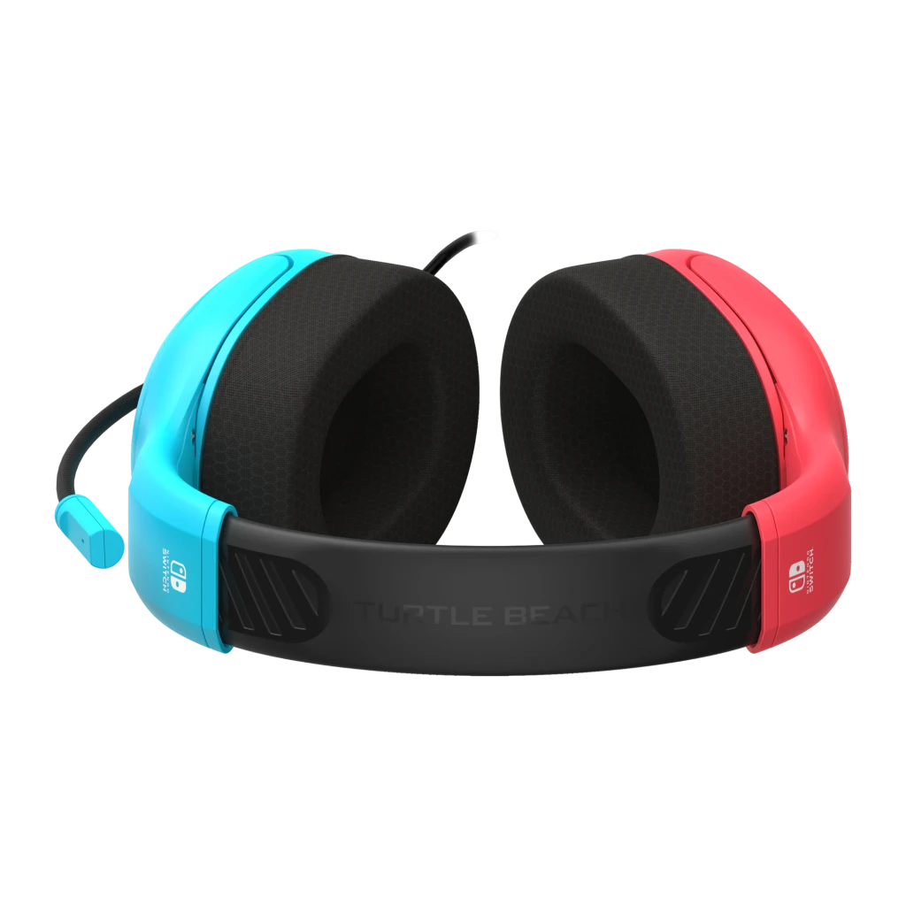 Turtle Beach Airlite Fit Neon Blue & Red bleu, vue latérale: casque bleu et rouge avec micro flexible et logo Nintendo Switch - Ítem3