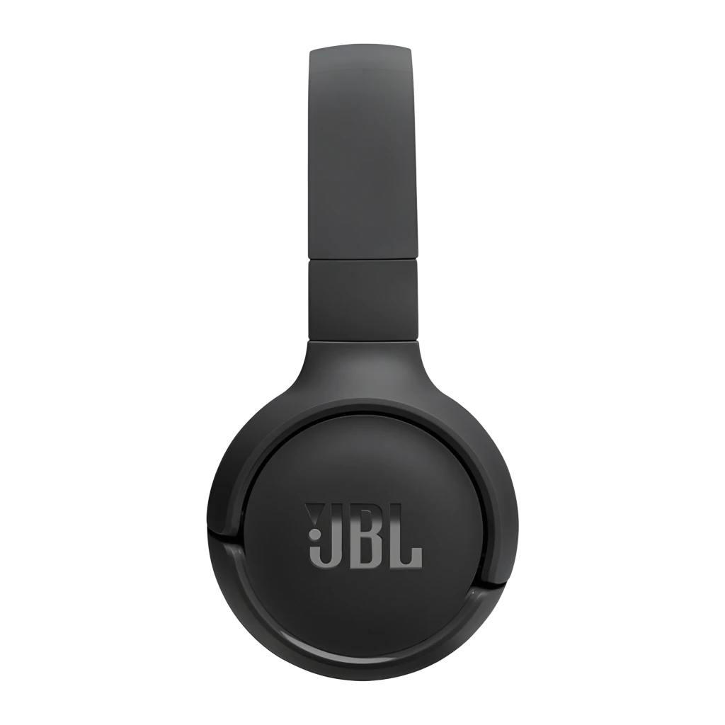 JBL Tune 520BT noir, vue en angle: écouteur droit avec logo JBL et boutons de volume visibles - Ítem4