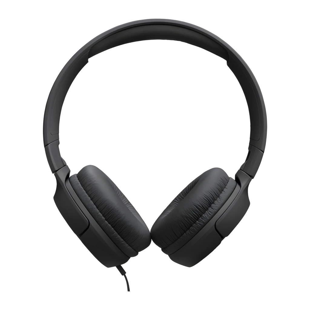 JBL Tune 520C USB-C noir, vue latérale: casque complet avec arceau, coussinets et connecteur USB-C avec télécommande sur - Ítem2