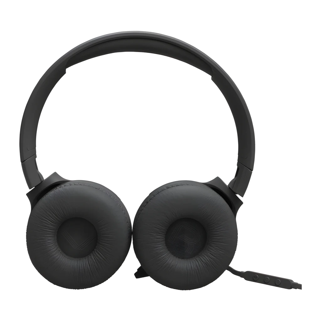 JBL Tune 520C USB-C noir, vue latérale: casque complet avec arceau, coussinets et connecteur USB-C avec télécommande sur - Ítem5